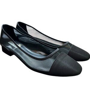 STEVE MADDEN Black Mesh Cap Toe Ballet Flats Blair Style Size 9.5 M Excellent!